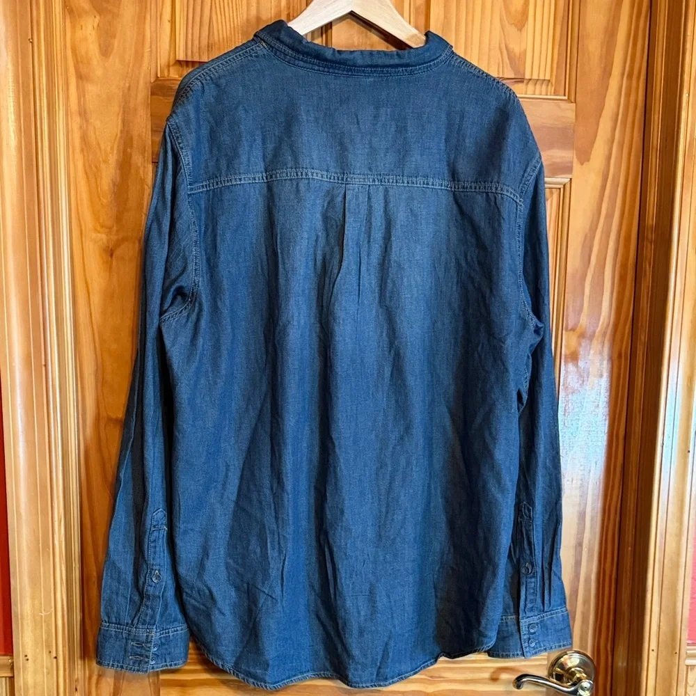 True Religion Indigo Chambray Denim Button-Up Shirt